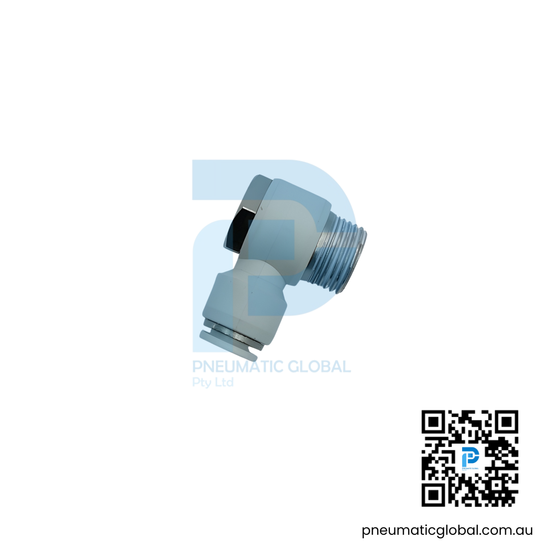 Universal Male Elbow Speed White Controller APH10-04 Pneumaticglobal.com.au