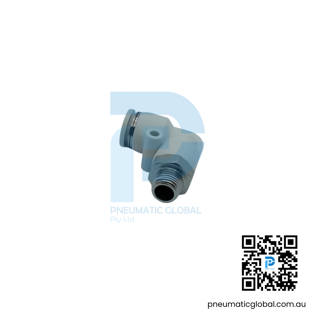 Push-In L Connector PL08-01 White Fitting - Image 2