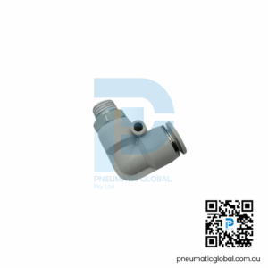 Male Elbow Two-Pass Push-In White Connector PL10-02 Pneumaticglobal.com.au