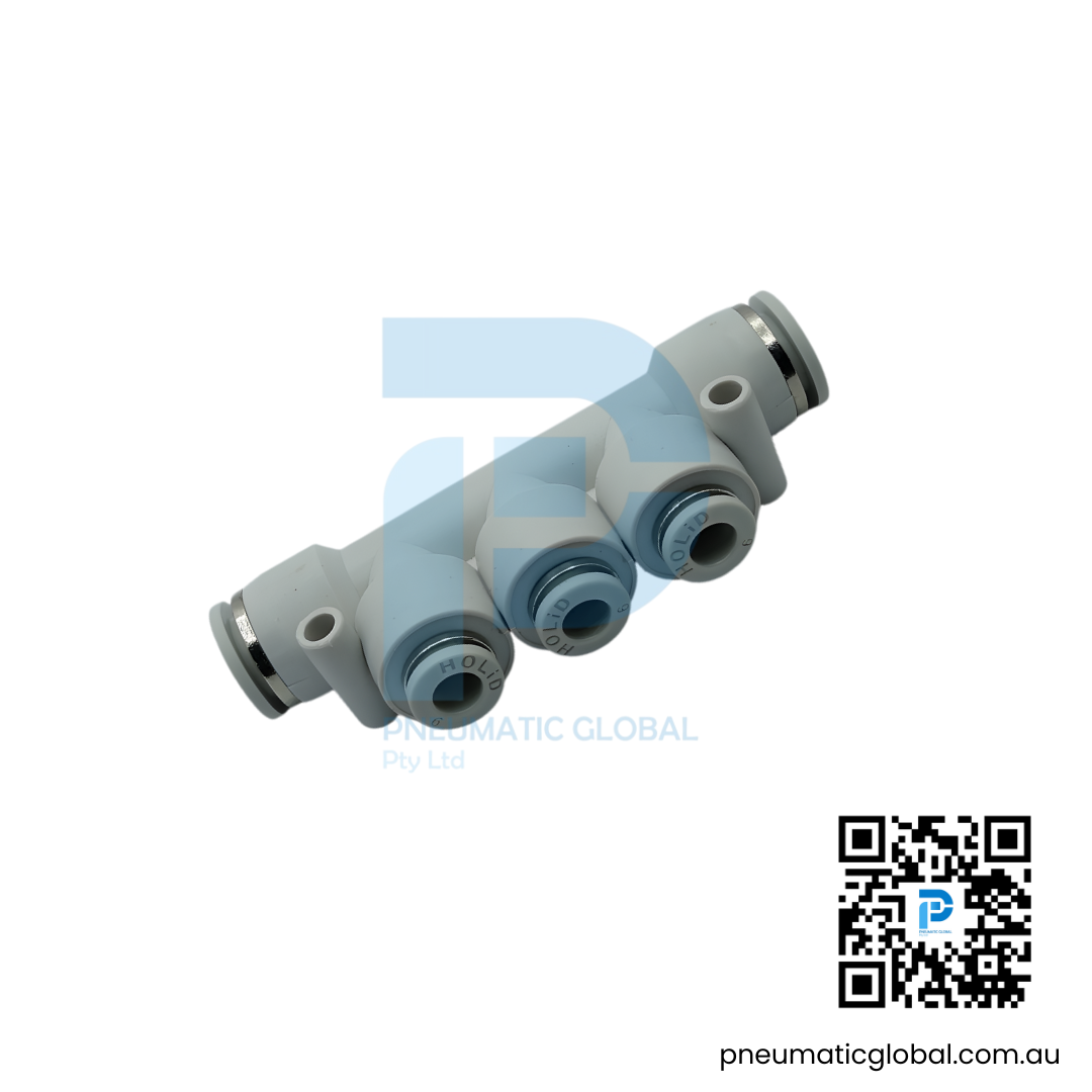 Reducer Triple Branch Push-In Union Connector PKG10-06 White Fitting - Image 3