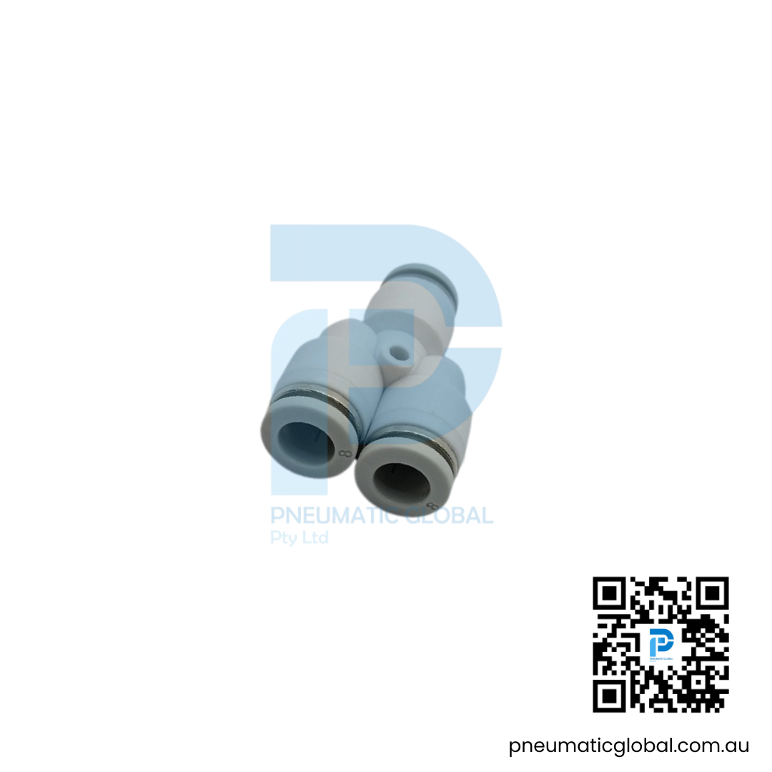 Push-In Y Connector PY-08 White Fitting - Image 2