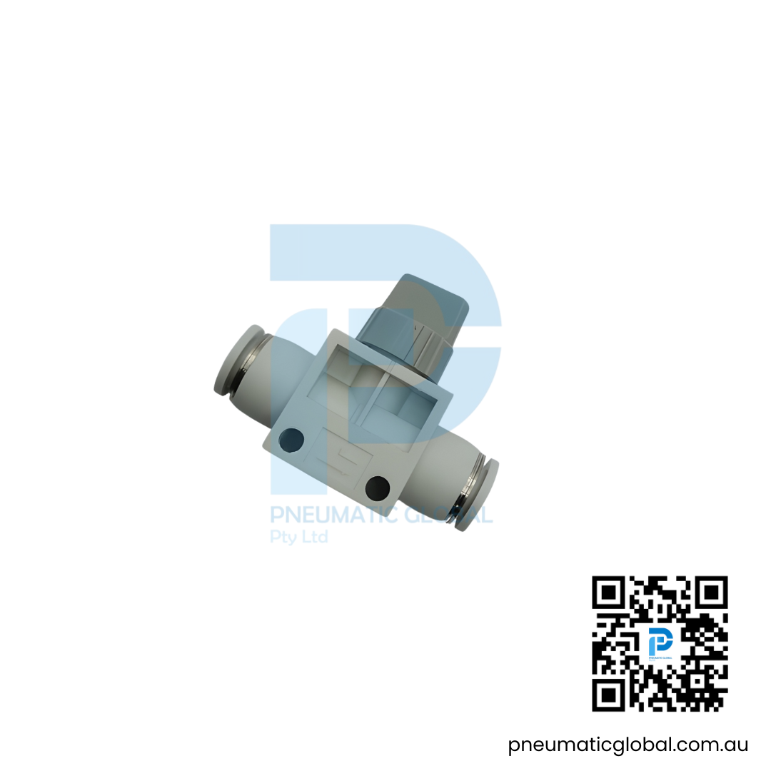 Push-In Hand Valve Connector HVFF08-08 White Fitting Pneumaticglobal.com.au