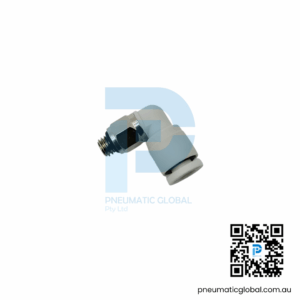 Push-In Male Elbow Connector PL-C4-M5 White Fitting pneumaticglobal.com.au