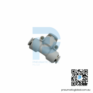 Push-In Tee Connector PE-04 White Fitting Pneumaticglobal.com.au