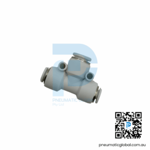 Push-In Reducing Tee Connector PEG04-06-04 White Fitting Pneumaticglobal.com.au